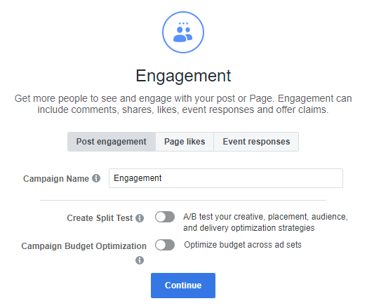 Facebook advertising engagement