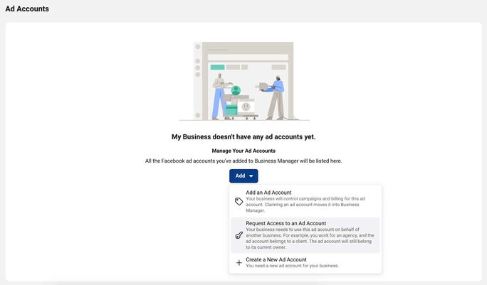 Facebook ads manager- business settings