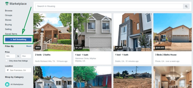 real estate facebook ads - Facebook marketplace