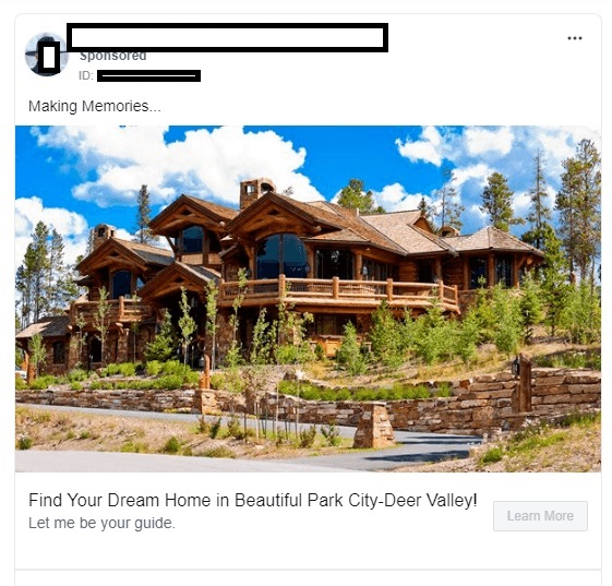 FB ads for real estate- Clear CTA