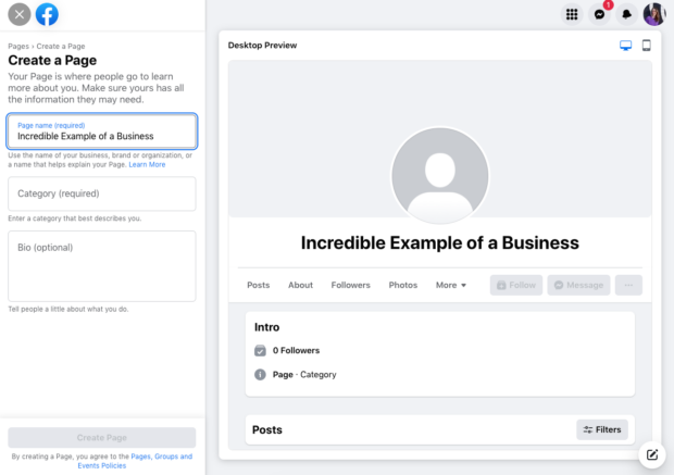 Facebook Marketing : Business Page